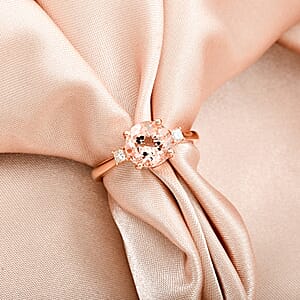 Certified & Appraised Luxoro AAA Marropino Morganite and I2 Diamond 1.80 ctw Ring in 14K Rose Gold (Size 9.0)