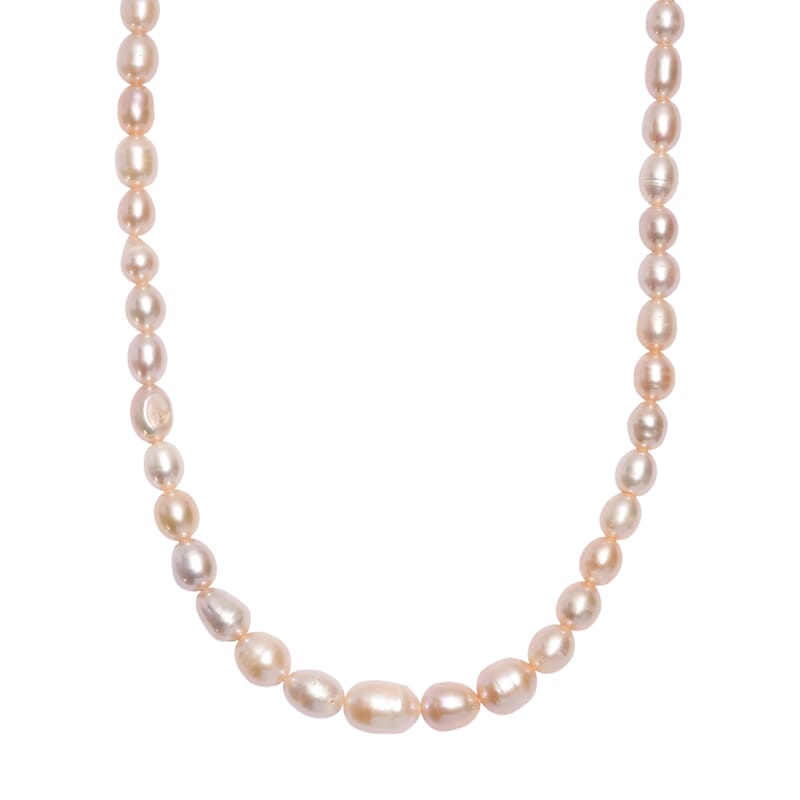 GCS D'Joy Peach Freshwater Pearl Necklace in 18K Vermeil Yellow Gold Over Sterling Silver 18 Inches