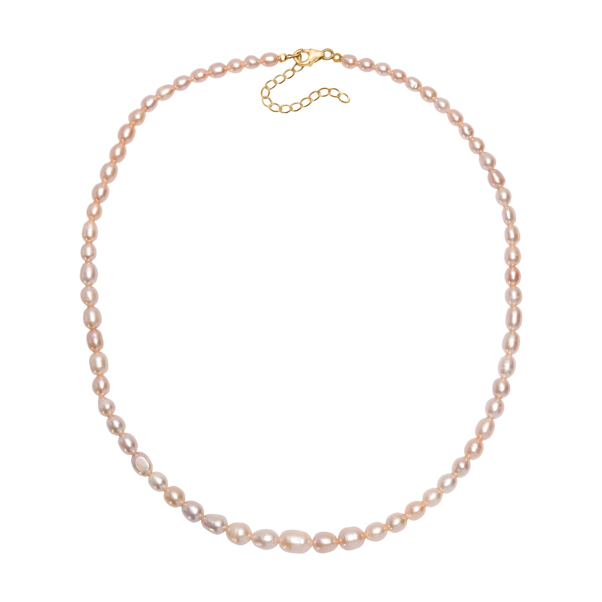 D'Joy Peach Freshwater Pearl Necklace in 18K Vermeil Yellow Gold Over Sterling Silver 18 Inches image number 3