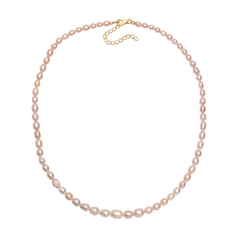 GCS D'Joy Peach Freshwater Pearl Necklace in 18K Vermeil Yellow Gold Over Sterling Silver 18 Inches