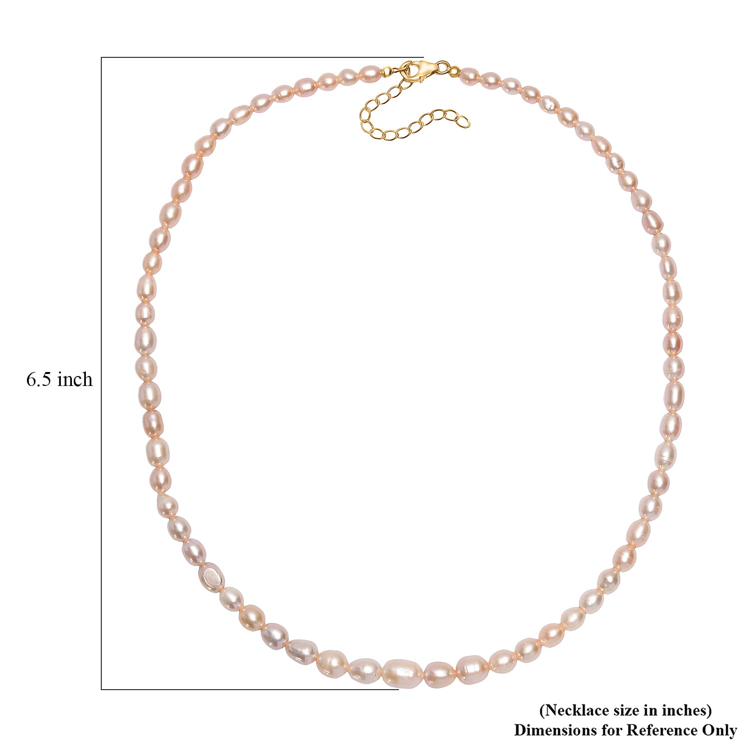 D'Joy Peach Freshwater Pearl Necklace in 18K Vermeil Yellow Gold Over Sterling Silver 18 Inches