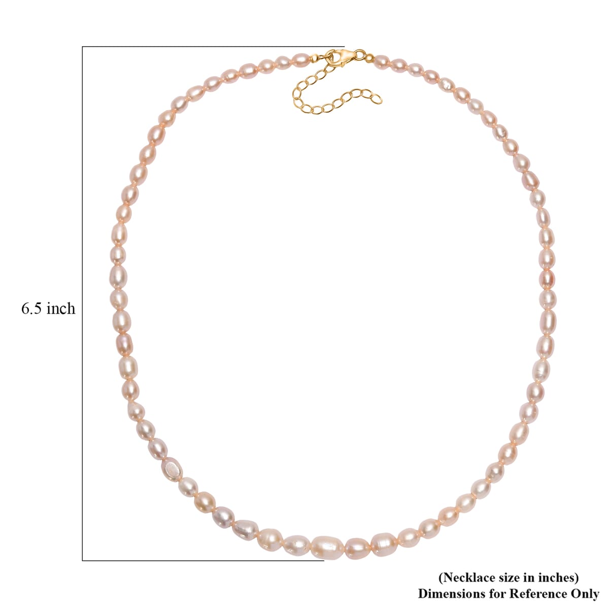 D'Joy Peach Freshwater Pearl Necklace in 18K Vermeil Yellow Gold Over Sterling Silver 18 Inches image number 5