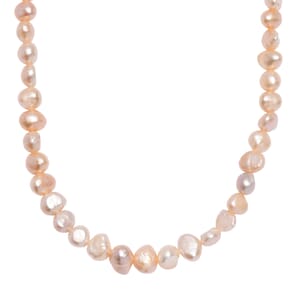 D'Joy Peach Freshwater Pearl Necklace in 18K Vermeil Yellow Gold Over Sterling Silver 18 Inches