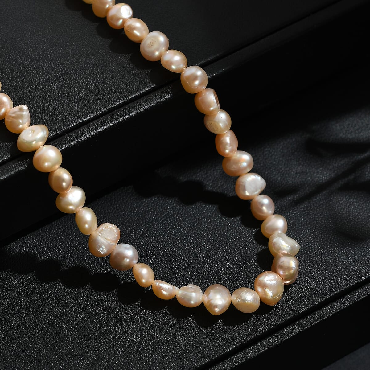 D'Joy Peach Freshwater Pearl Necklace in 18K Vermeil Yellow Gold Over Sterling Silver 18 Inches image number 1