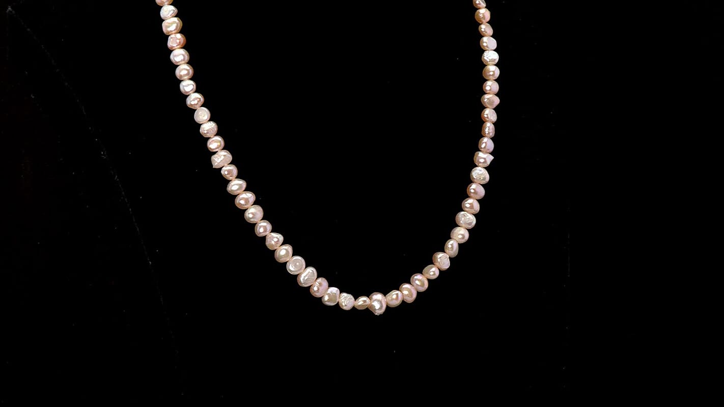 D'Joy Peach Freshwater Pearl Necklace in 18K Vermeil Yellow Gold Over Sterling Silver 18 Inches