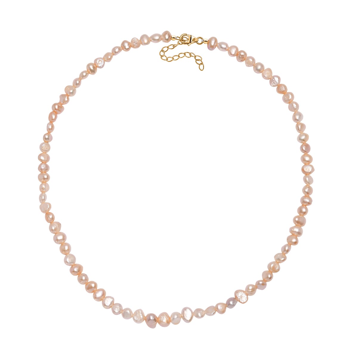 D'Joy Peach Freshwater Pearl Necklace in 18K Vermeil Yellow Gold Over Sterling Silver 18 Inches image number 3