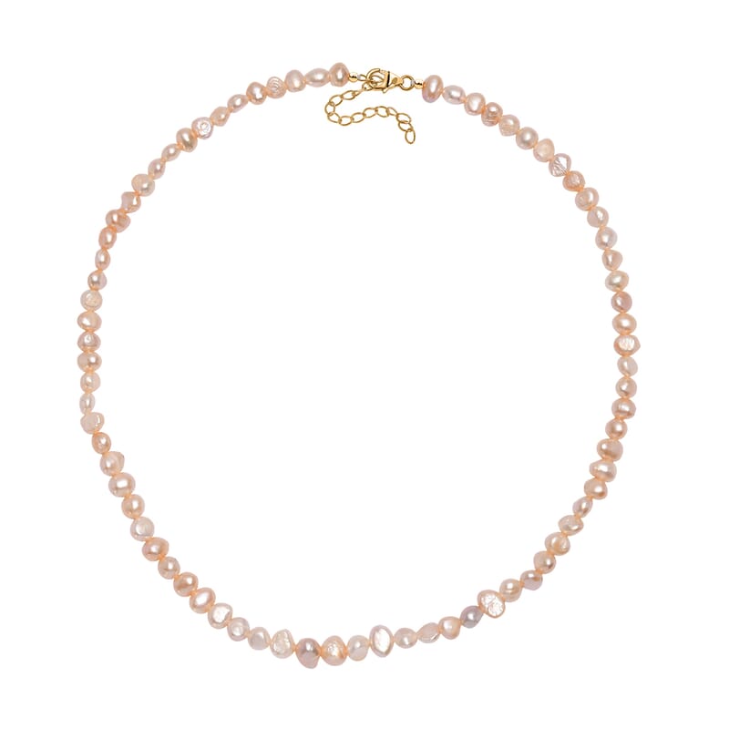 D'Joy Peach Freshwater Pearl Necklace in 18K Vermeil Yellow Gold Over Sterling Silver 18 Inches