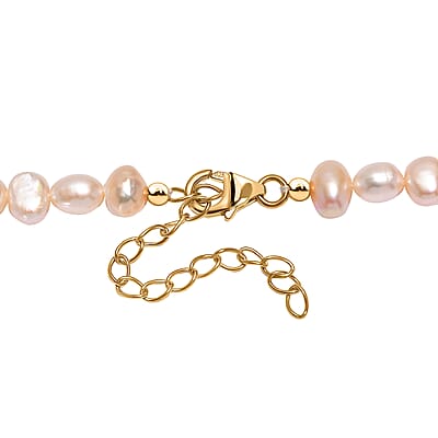 D'Joy Peach Freshwater Pearl Necklace in 18K Vermeil Yellow Gold Over Sterling Silver 18 Inches