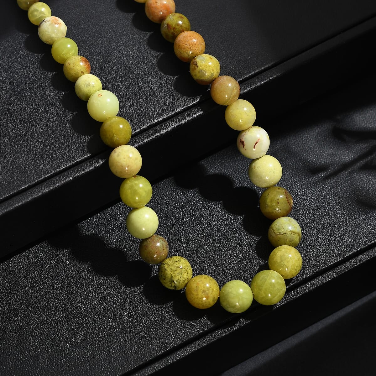 Green Opal 180.00 ctw Beaded Necklace in Rhodium Over Sterling Silver 18 Inches image number 1