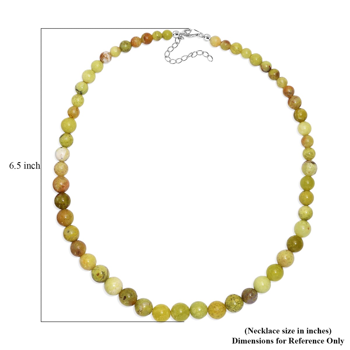 Green Opal 180.00 ctw Beaded Necklace in Rhodium Over Sterling Silver 18 Inches image number 5