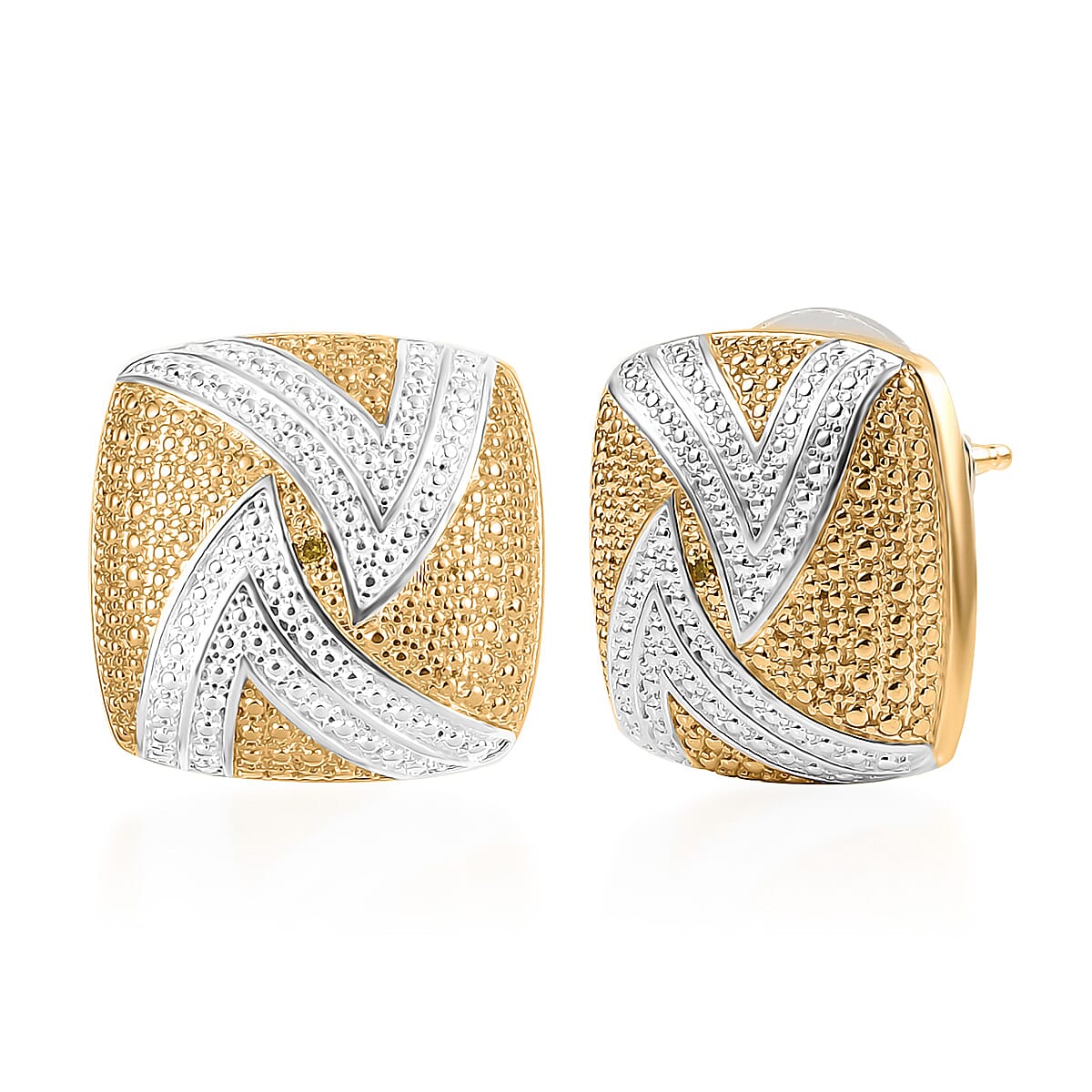 EverTrue Yellow Diamond (IR) Accent Fancy Earrings in 18K YG Plated and Platinum Bond image number 0
