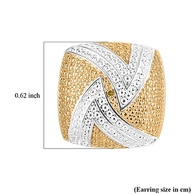 EverTrue Yellow Diamond (IR) Accent Fancy Earrings in 18K YG Plated and Platinum Bond