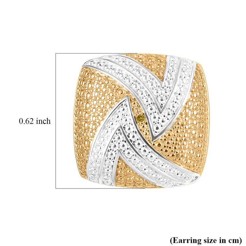 EverTrue Yellow Diamond (IR) Accent Fancy Earrings in 18K YG Plated and Platinum Bond