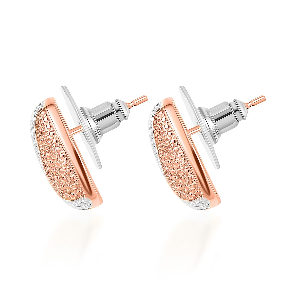 EverTrue Natural Champagne Diamond Accent Fancy Earrings in 18K RG Plated and Platinum Bond image number 3