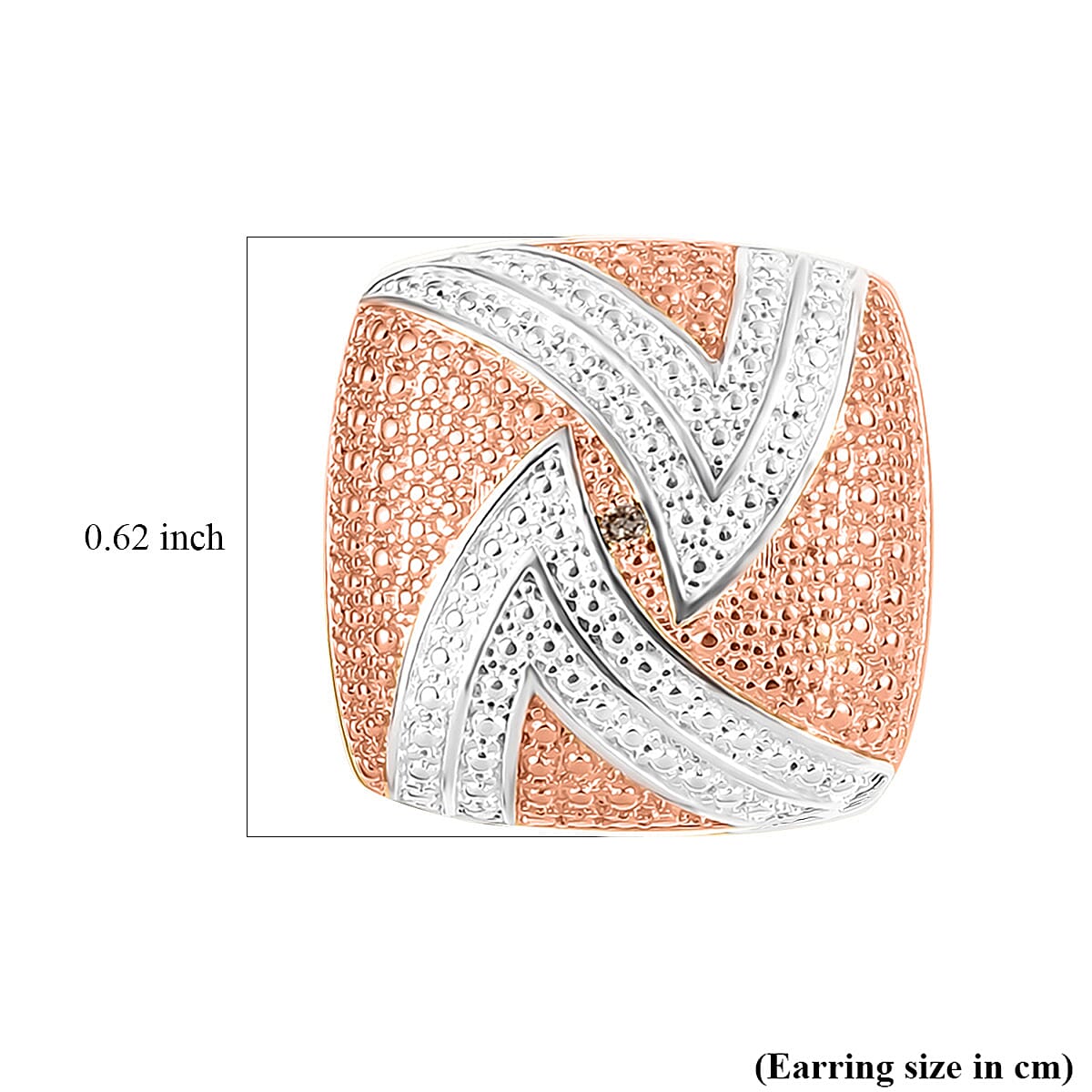 EverTrue Natural Champagne Diamond Accent Fancy Earrings in 18K RG Plated and Platinum Bond image number 4