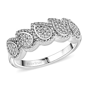 EverTrue White Diamond Accent Tears of Light Ring in Platinum Bond (Size 10.0)