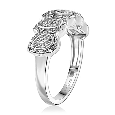 EverTrue White Diamond Accent Tears of Light Ring in Platinum Bond (Size 10.0)