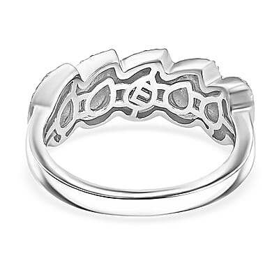 EverTrue White Diamond Accent Tears of Light Ring in Platinum Bond (Size 10.0)