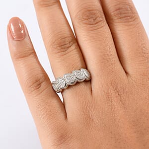 EverTrue White Diamond Accent Tears of Light Ring in Platinum Bond (Size 7.0)