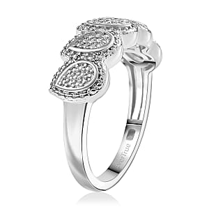 EverTrue White Diamond Accent Tears of Light Ring in Platinum Bond (Size 7.0)