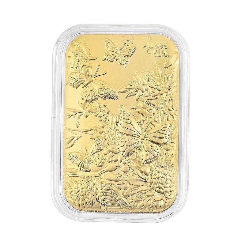 24K Yellow Gold Butterfly Emboss Sheet 10mg