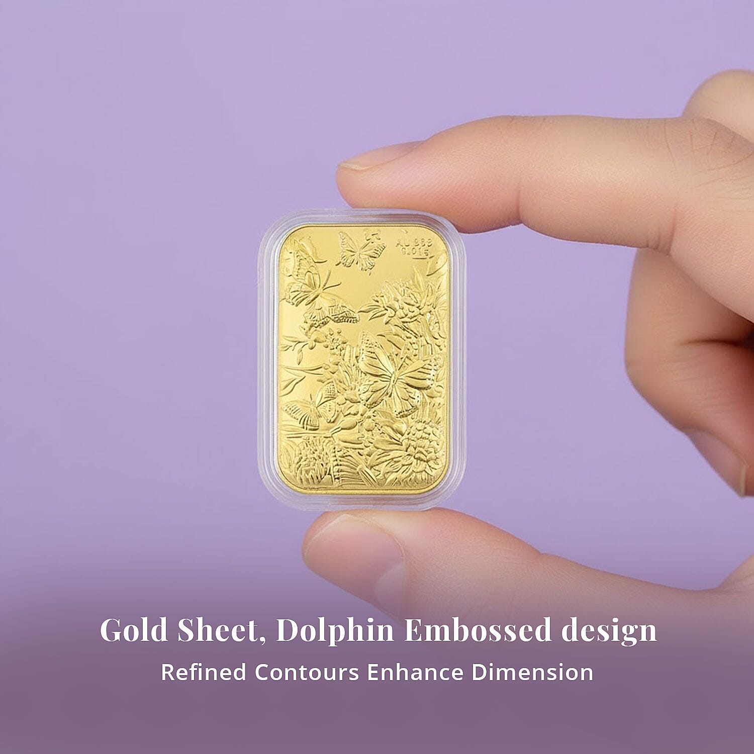 24K Yellow Gold Butterfly Emboss Sheet 10mg