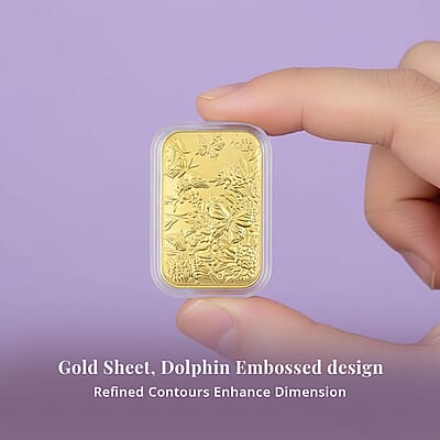 24K Yellow Gold Butterfly Emboss Sheet 10mg