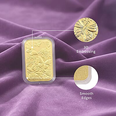 24K Yellow Gold Butterfly Emboss Sheet 10mg