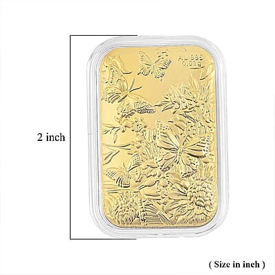 24K Yellow Gold Butterfly Emboss Sheet 10mg