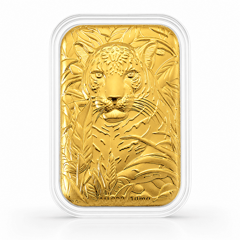 24K Gold Regal Tiger – Symbol of Strength & Courage Emboss Sheet 10mg