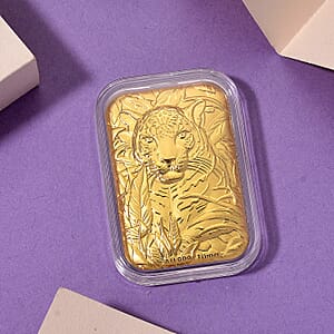 24K Yellow Golden Regal Tiger Emboss Sheet 10mg