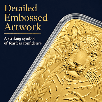 24K Gold Regal Tiger – Symbol of Strength & Courage Embossed Sheet 31x45.5mm 10mg - Product card gallery slide 4 (10178138341689)