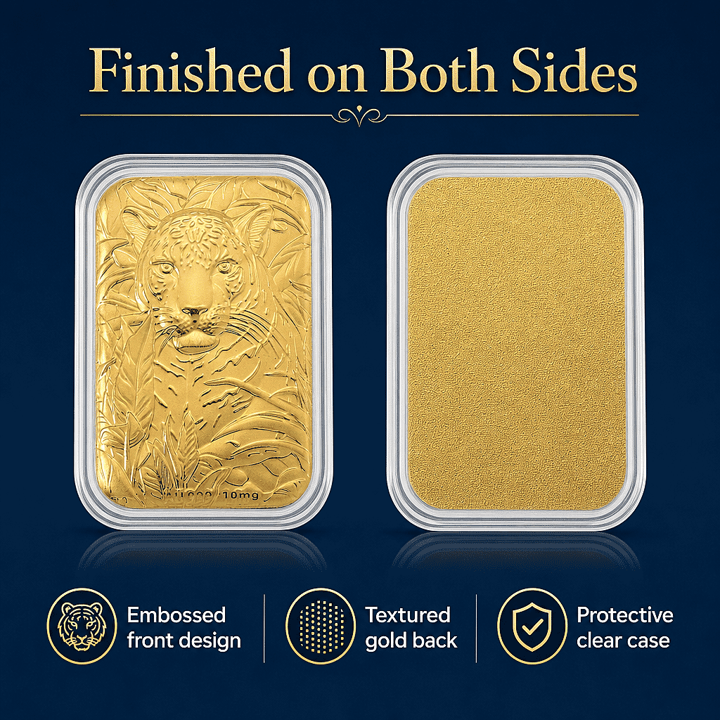 24K Gold Regal Tiger – Symbol of Strength & Courage Emboss Sheet 10mg