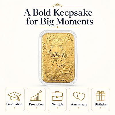 24K Gold Regal Tiger – Symbol of Strength & Courage Emboss Sheet 10mg