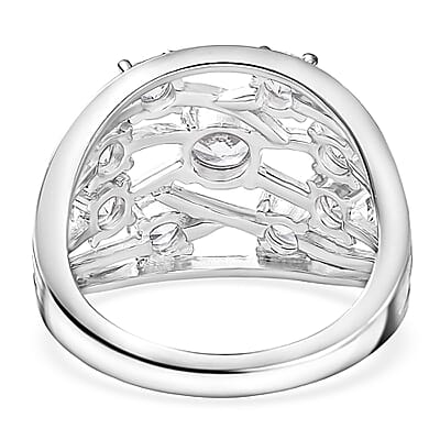 EverTrue Lab Created White Sapphire 2.30 ctw Ring in Platinum Bond (Size 10.0)