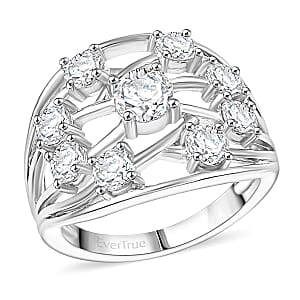 EverTrue Lab Created White Sapphire 2.30 ctw Ring in Platinum Bond (Size 9.0)
