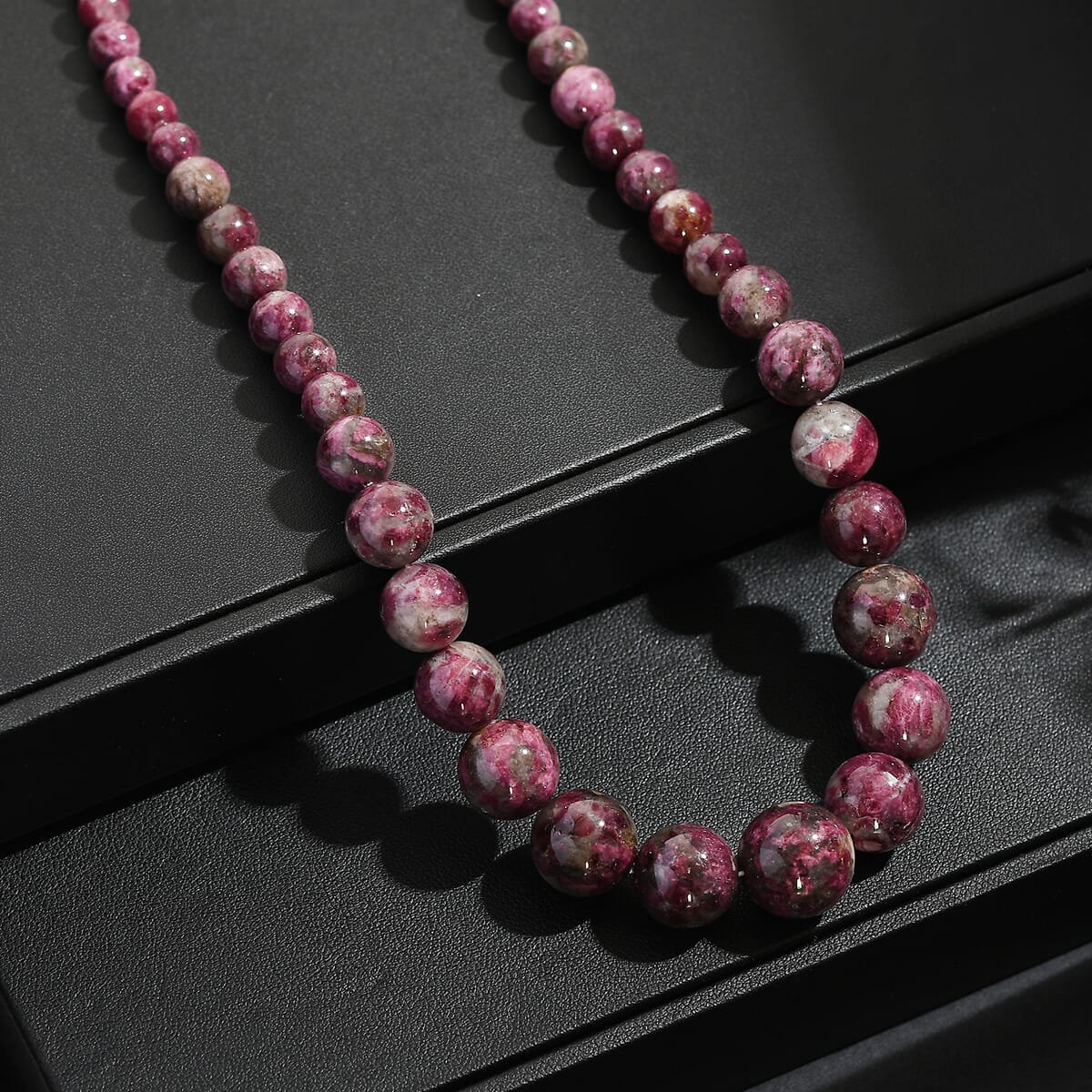 Premium Pink Tourmaline 240.00 ctw Beaded Necklace in Platinum Over Sterling Silver 18 Inches image number 1