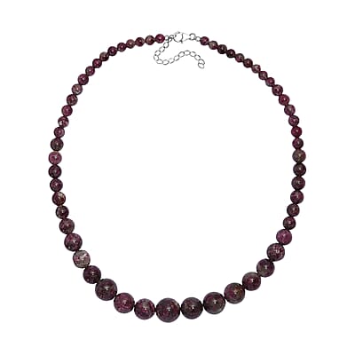 Premium Pink Tourmaline 240.00 ctw Beaded Necklace in Platinum Over Sterling Silver 18 Inches