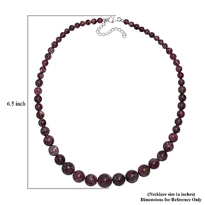 Premium Pink Tourmaline 240.00 ctw Beaded Necklace in Platinum Over Sterling Silver 18 Inches