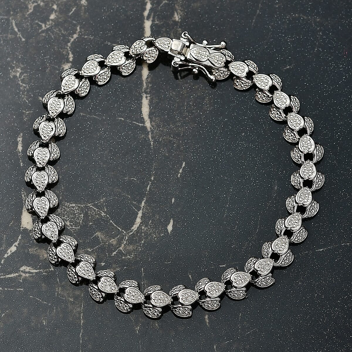EverTrue Diamond Accent Fancy Bracelet in Platinum Bond (7.25 In) image number 1