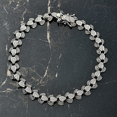 EverTrue Diamond Accent Eternal Hearts Bracelet in Platinum Bond (7.25 In)