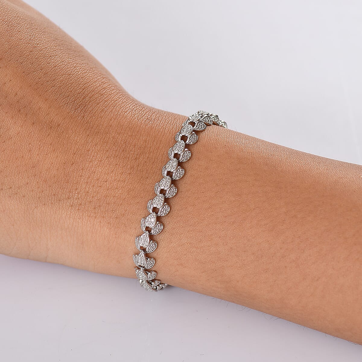 EverTrue Diamond Accent Fancy Bracelet in Platinum Bond (7.25 In) image number 2