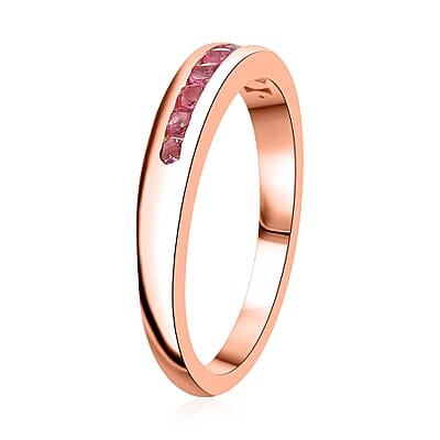 D’Joy Premium Mahenge Spinel 0.40 ctw Rose Eternity Ring in 18K Vermeil Rose Gold Over Sterling Silver (Size 10.0)