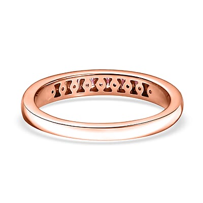 D’Joy Premium Mahenge Spinel 0.40 ctw Rose Eternity Ring in 18K Vermeil Rose Gold Over Sterling Silver (Size 10.0)
