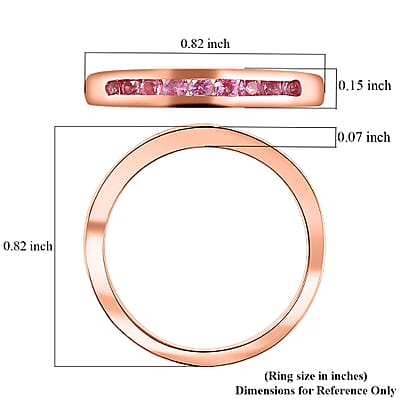 D’Joy Premium Mahenge Spinel 0.40 ctw Rose Eternity Ring in 18K Vermeil Rose Gold Over Sterling Silver (Size 10.0)