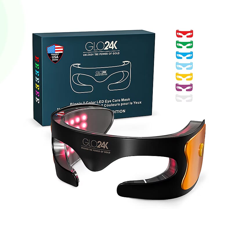 GLO24K Bionic 7 Color LED Eye Care Mask (Lifetime Warranty)
