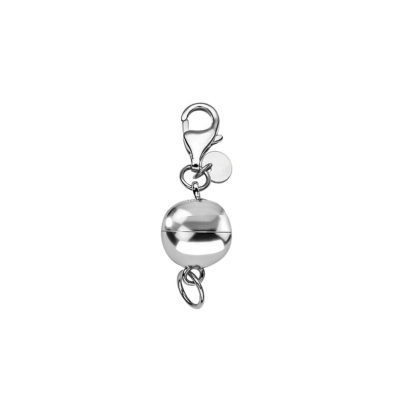 Rhodium Over Sterling Silver 6MM Magetic Lock with 9mm Losber Clasp