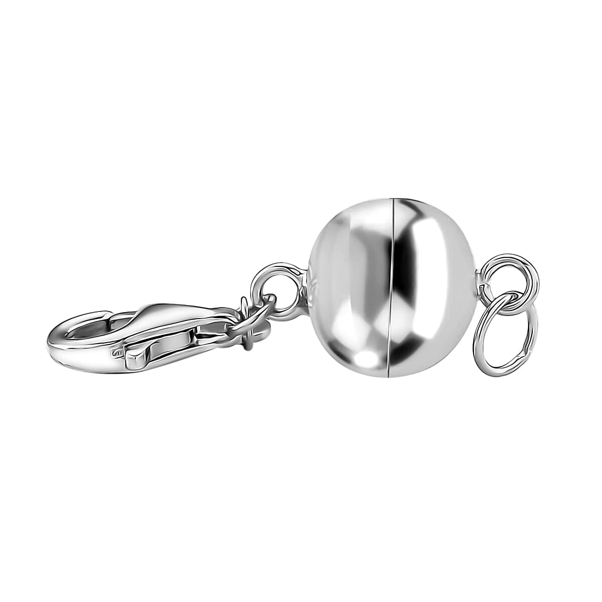 Rhodium Over Sterling Silver 6MM Magetic Lock with 9mm Losber Clasp image number 1