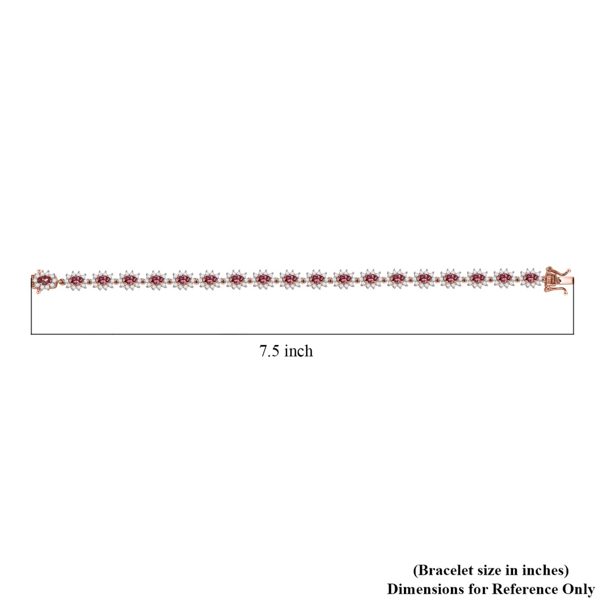 D'Joy Premium Blush Tourmaline and White Zircon 5.15 ctw Blush Bloom Bracelet in 18K Vermeil Rose Gold Over Sterling Silver (7.25 In) image number 4