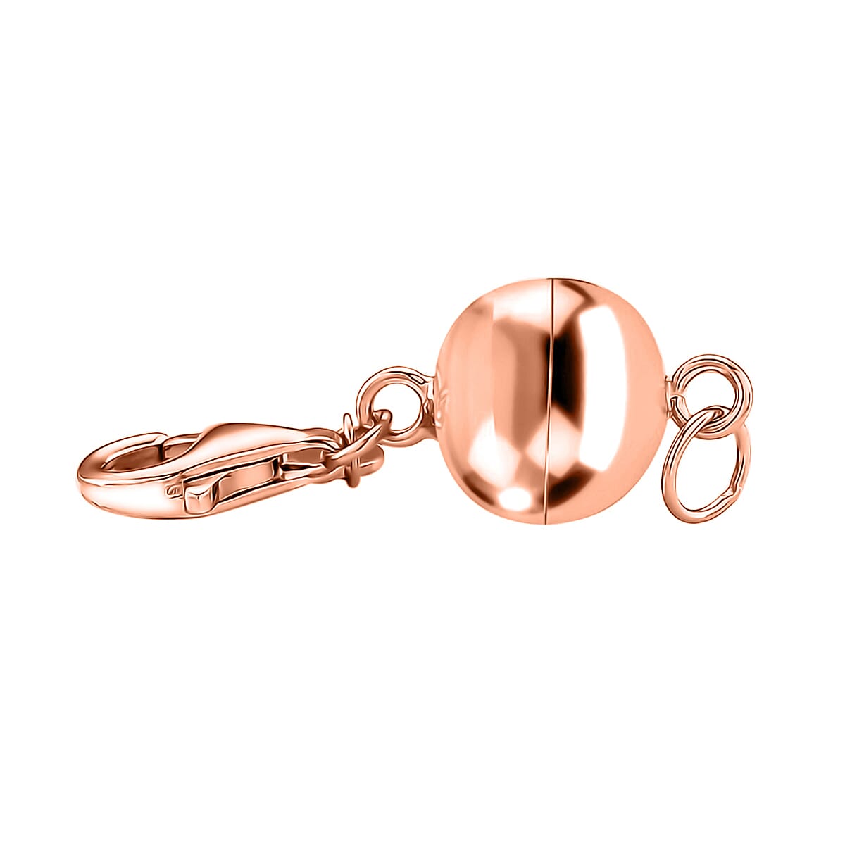 14K RG Over Sterling Silver 8MM Magetic Lock with 11mm Losber Clasp (1.40 g) image number 1